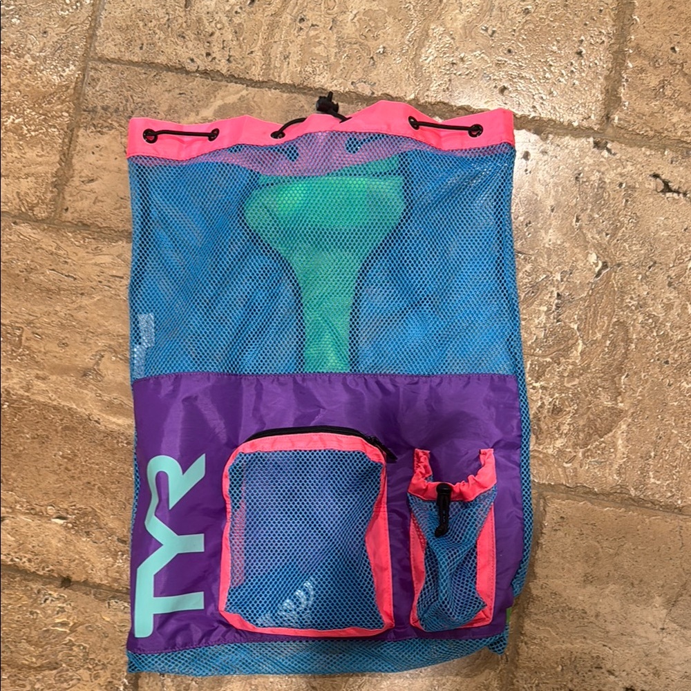 TYR Blue and Pink Sporty Nylon Bag